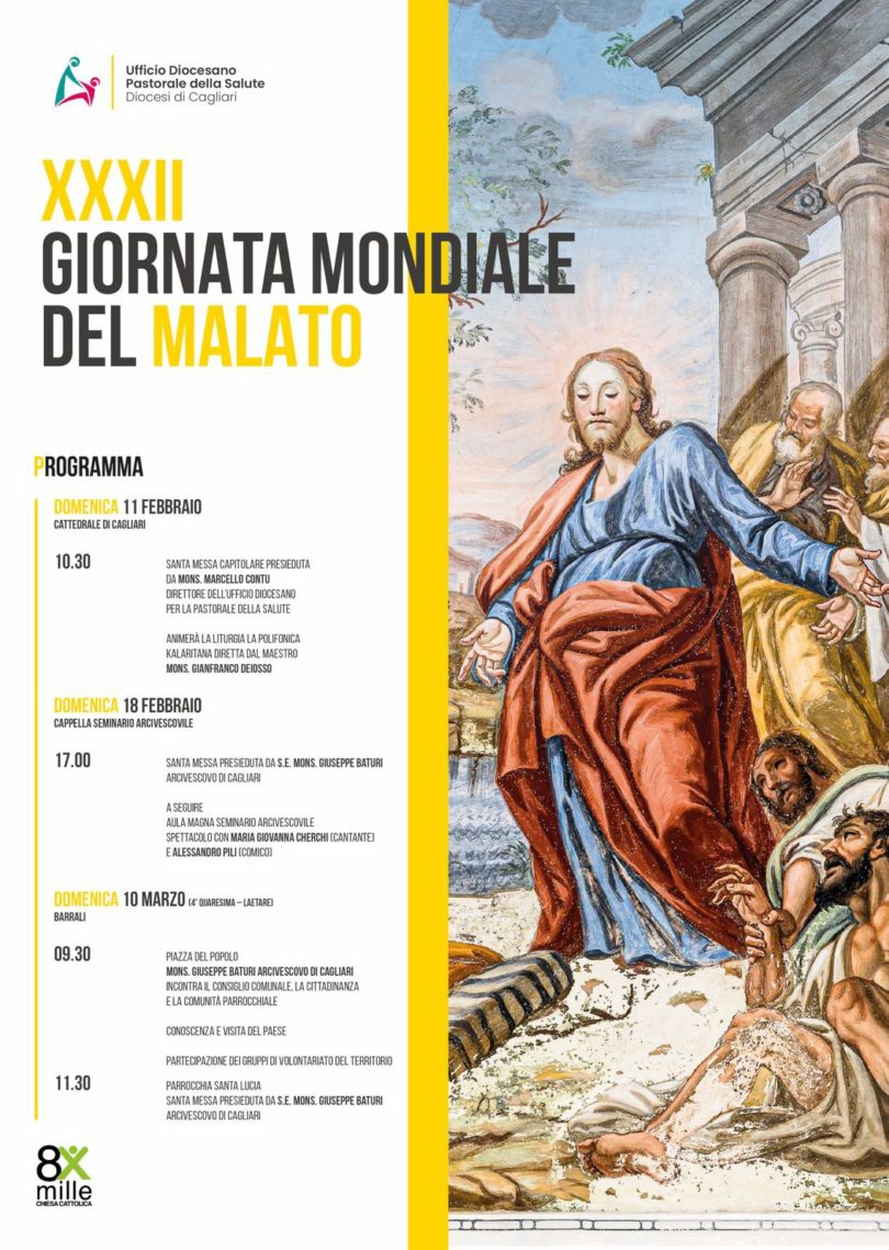 giornata mondiale del malato 2024 manifesto programma Chiesa di Cagliari